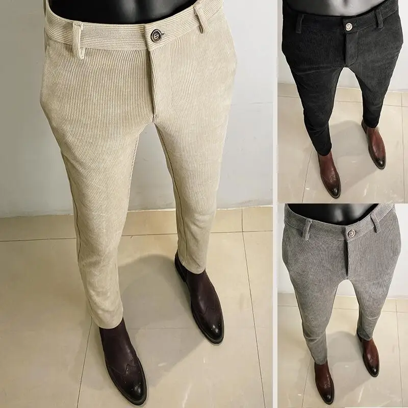Office High Tech - Autumn Winter Thickened Woolen Suit Pant