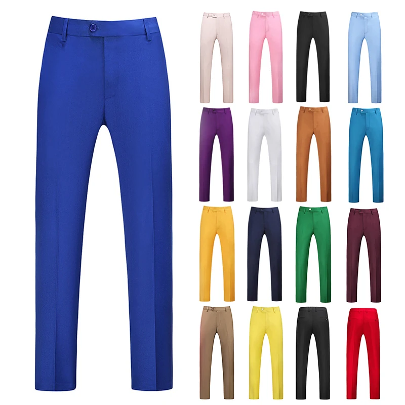 Office High Tech - Men Dress Pants Solid Color Slim