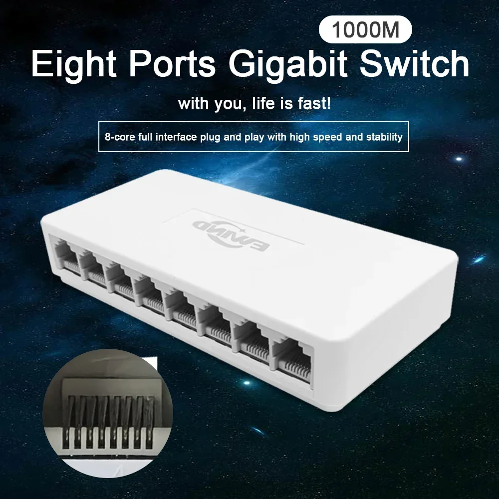 Ethernet Switch 8 Port - New 10/100/1000Mbps Ethernet Switch 8 Ports