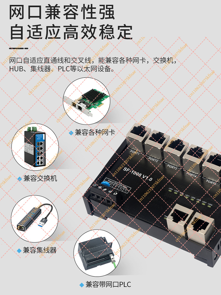 5/8 Port Industrial Ethernet S - огляд і ціна Ethernet Switch 8 Port