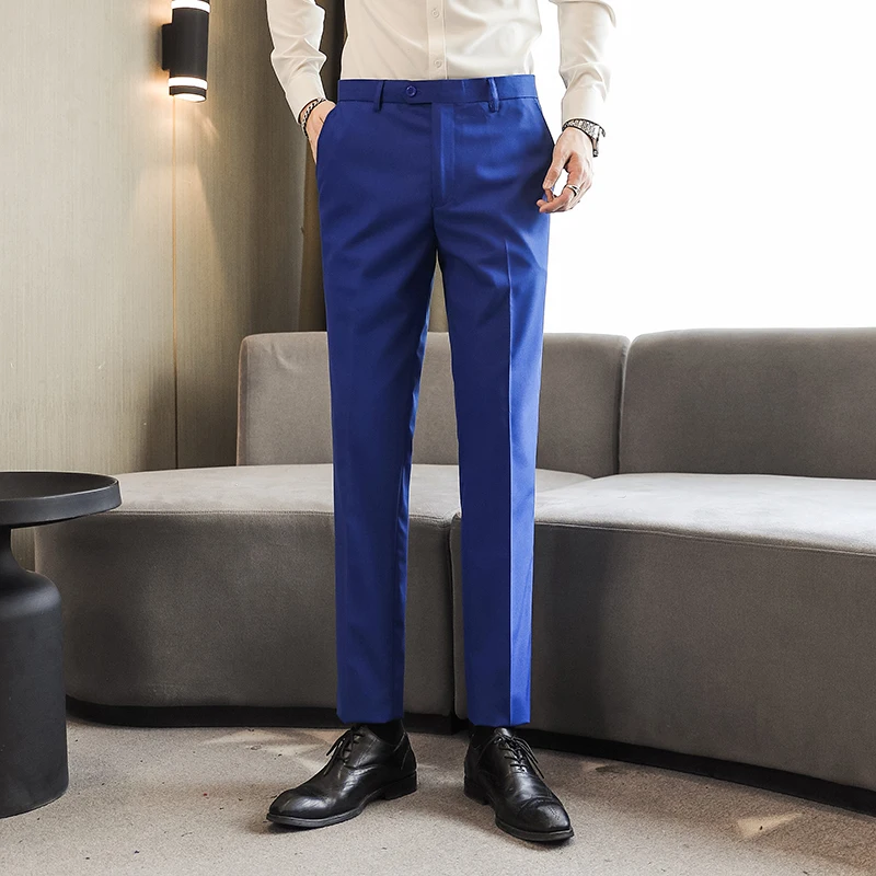 Men Dress Pants Solid Color Sl - огляд і ціна Office High Tech